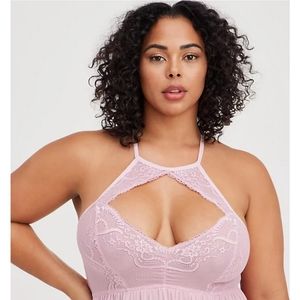 Torrid Lilac Lace Halter Babydoll Nighty, Size 4x, NWT